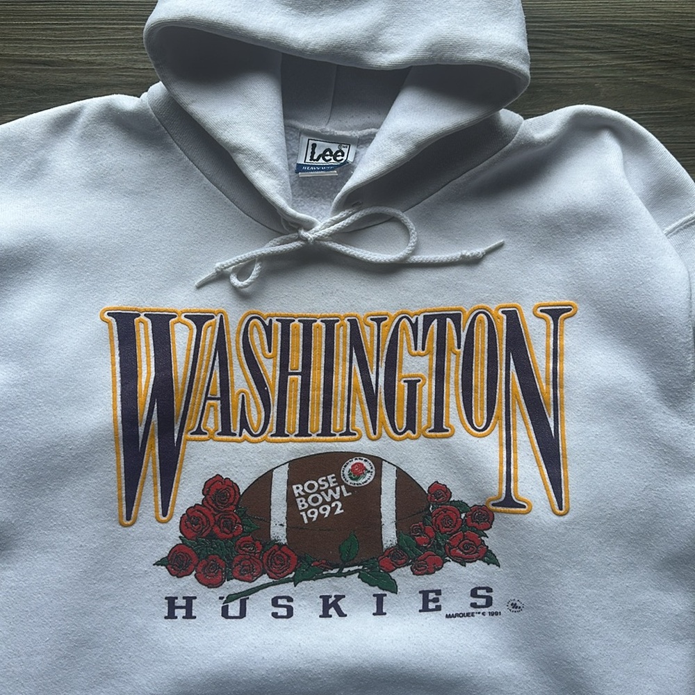 Vintage 1992 Washington Huskies RoseBowl Hoodie - Picture 2 of 6